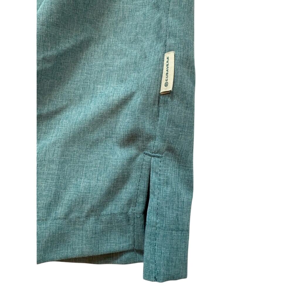 Cubavera Guayabera Shirt Men’s S Teal Blue Short Sleeve Button Front Resort - Picture 6 of 13